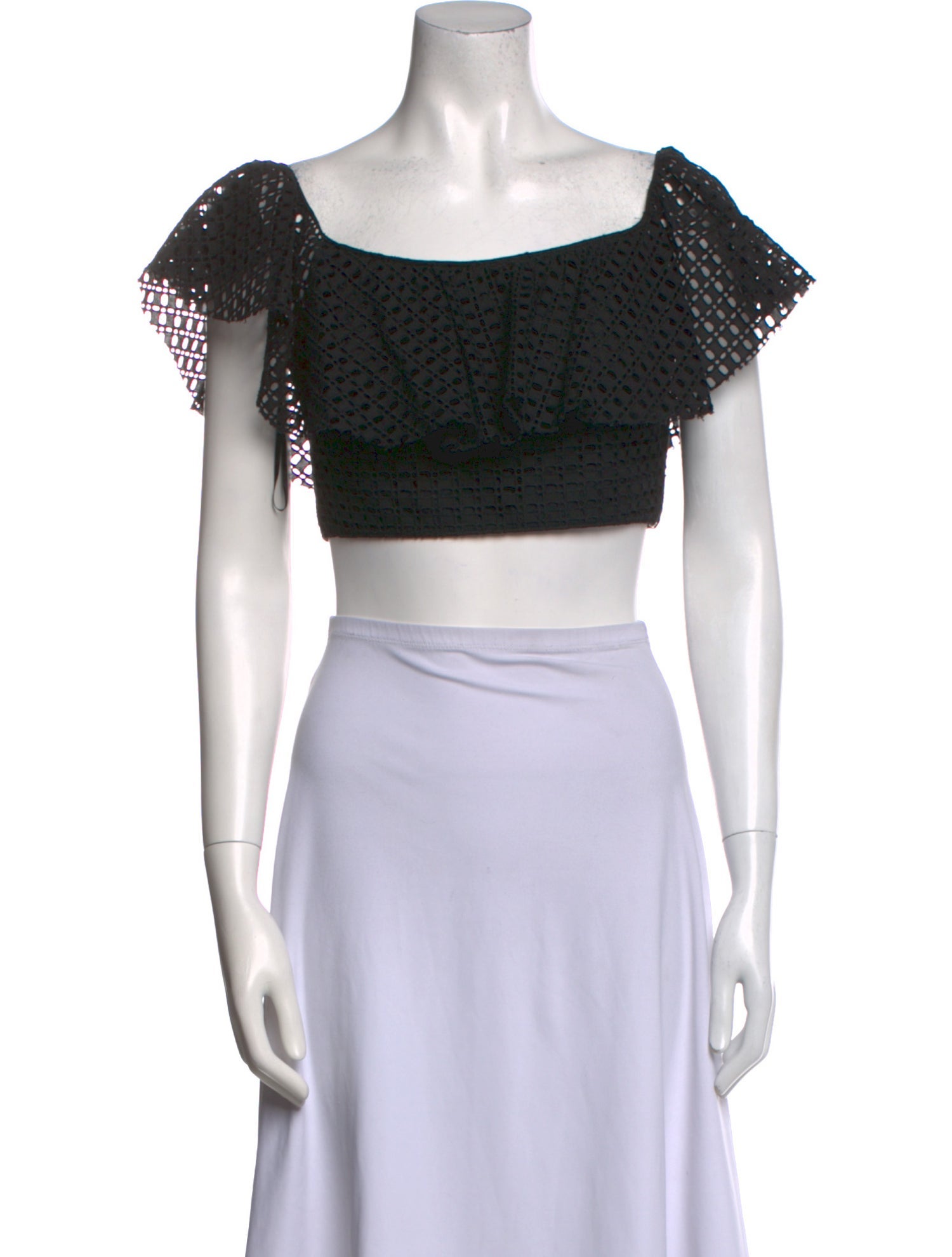 Philosophy di Lorenzo Serafini Off-The-Shoulder Short Sleeve Crop Top