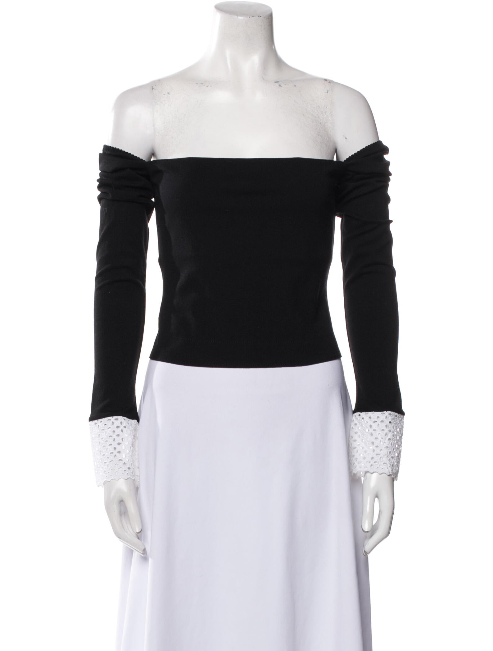 Philosophy di Lorenzo Serafini Off-The-Shoulder Long Sleeve Crop Top