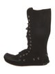 Philosophy di Lorenzo Serafini Suede Scalloped Accent Lace-Up Boots
