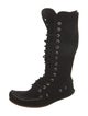 Philosophy di Lorenzo Serafini Suede Scalloped Accent Lace-Up Boots