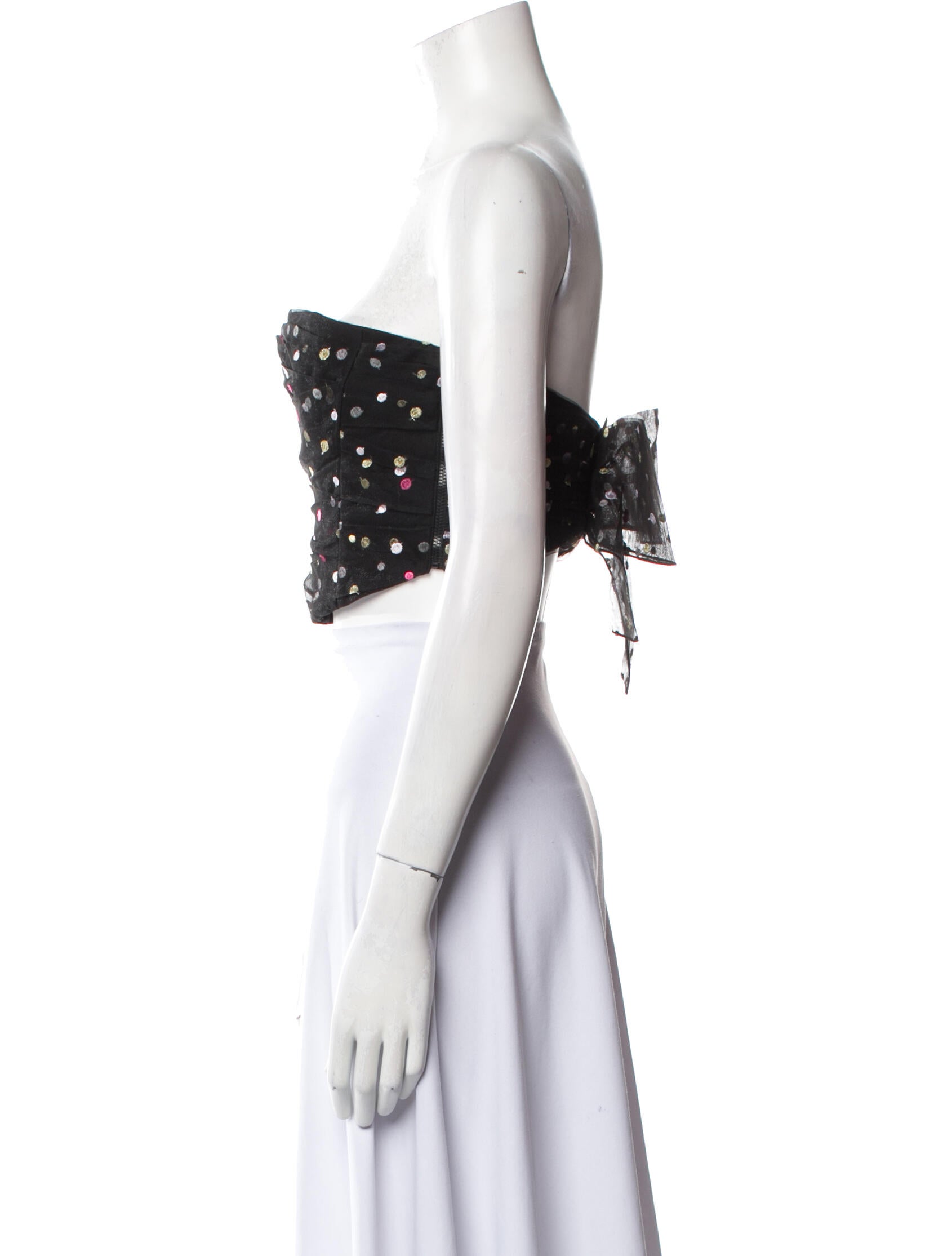 Philosophy di Lorenzo Serafini Printed Strapless Crop Top