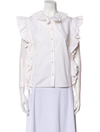 Philosophy di Lorenzo Serafini Three-Quarter Sleeve Button-Up Top