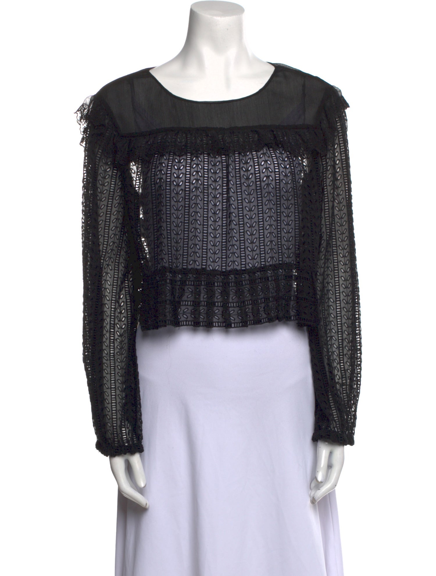 Philosophy di Lorenzo Serafini Scoop Neck Long Sleeve Crop Top
