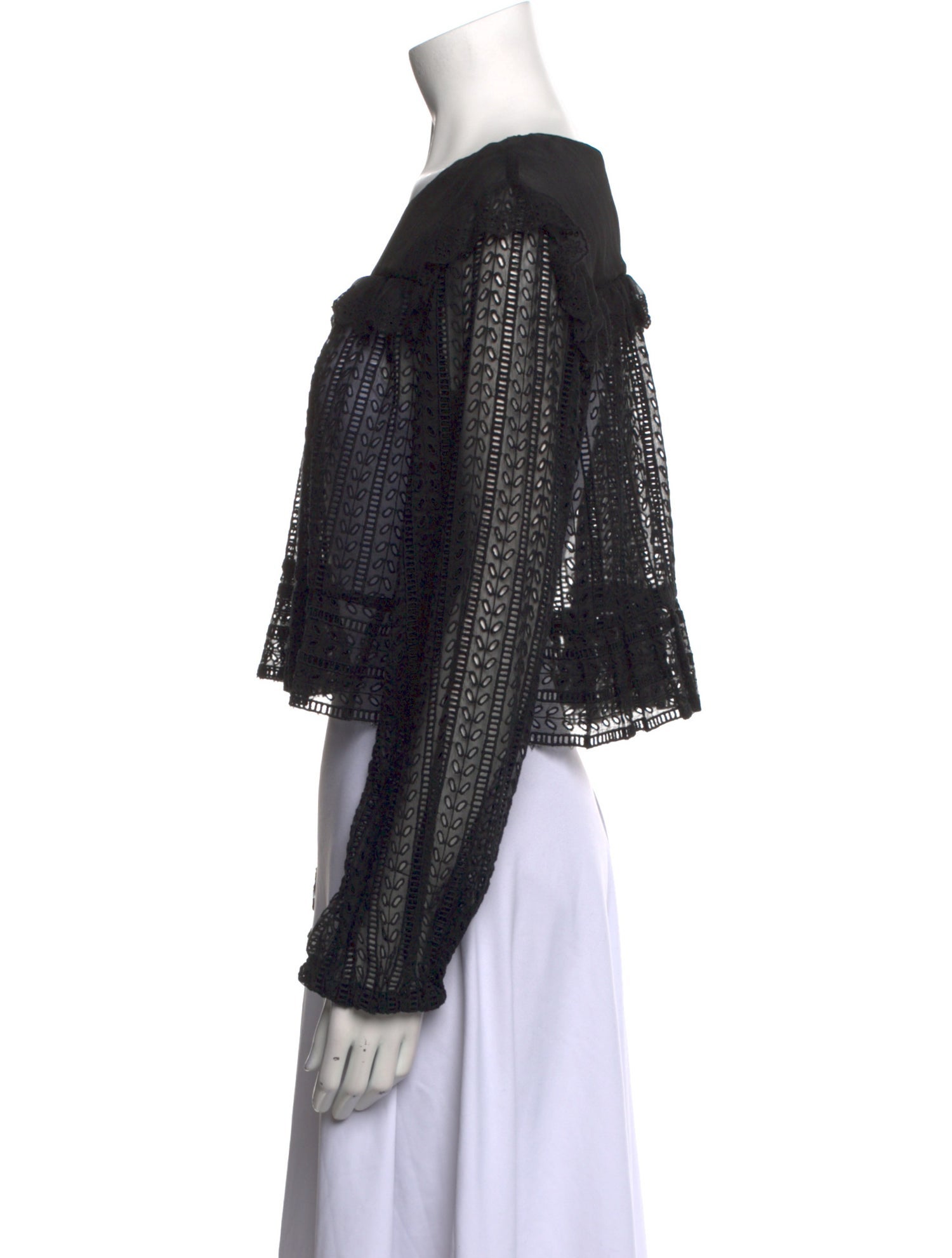 Philosophy di Lorenzo Serafini Scoop Neck Long Sleeve Crop Top