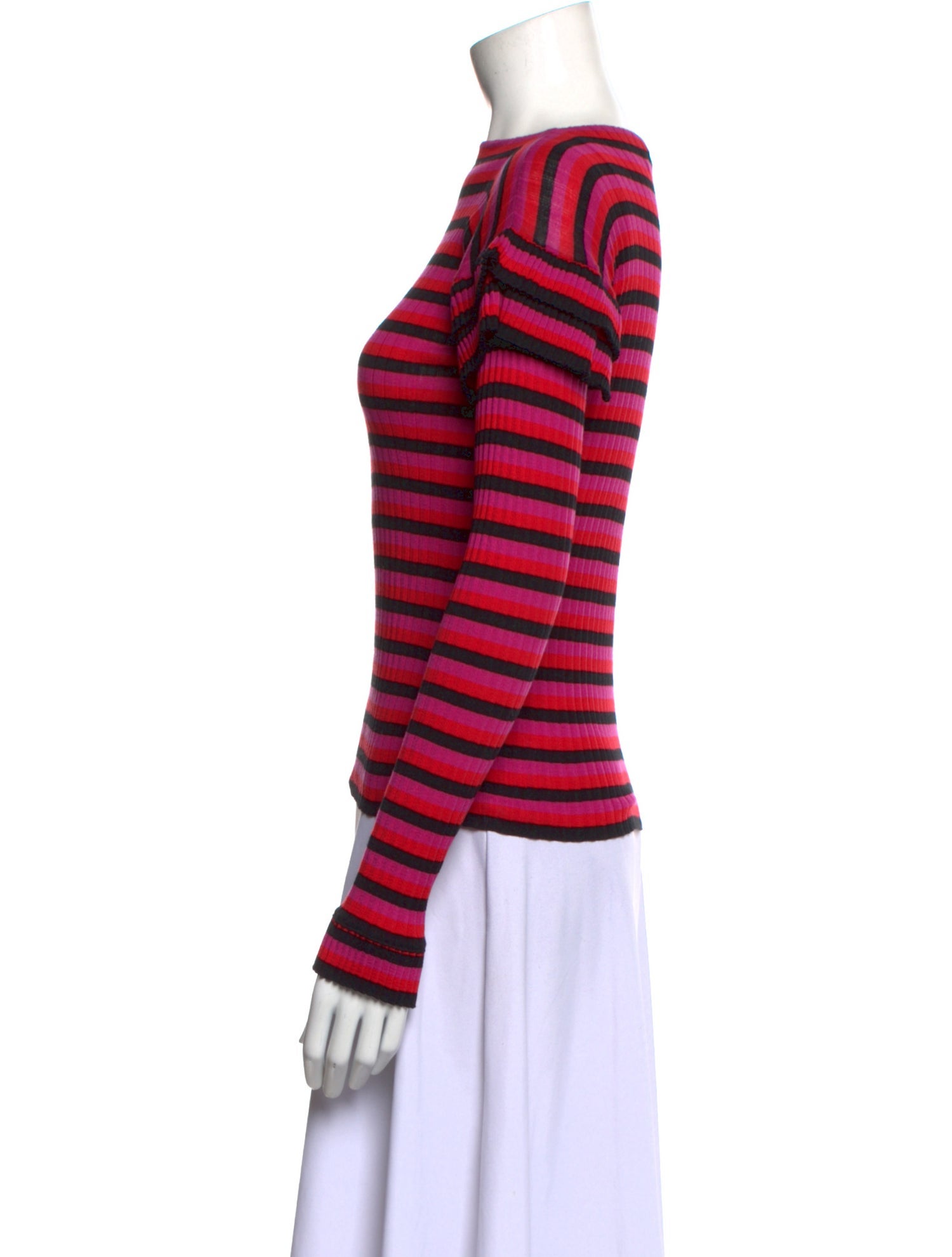 Philosophy di Lorenzo Serafini Striped Bateau Neckline Top