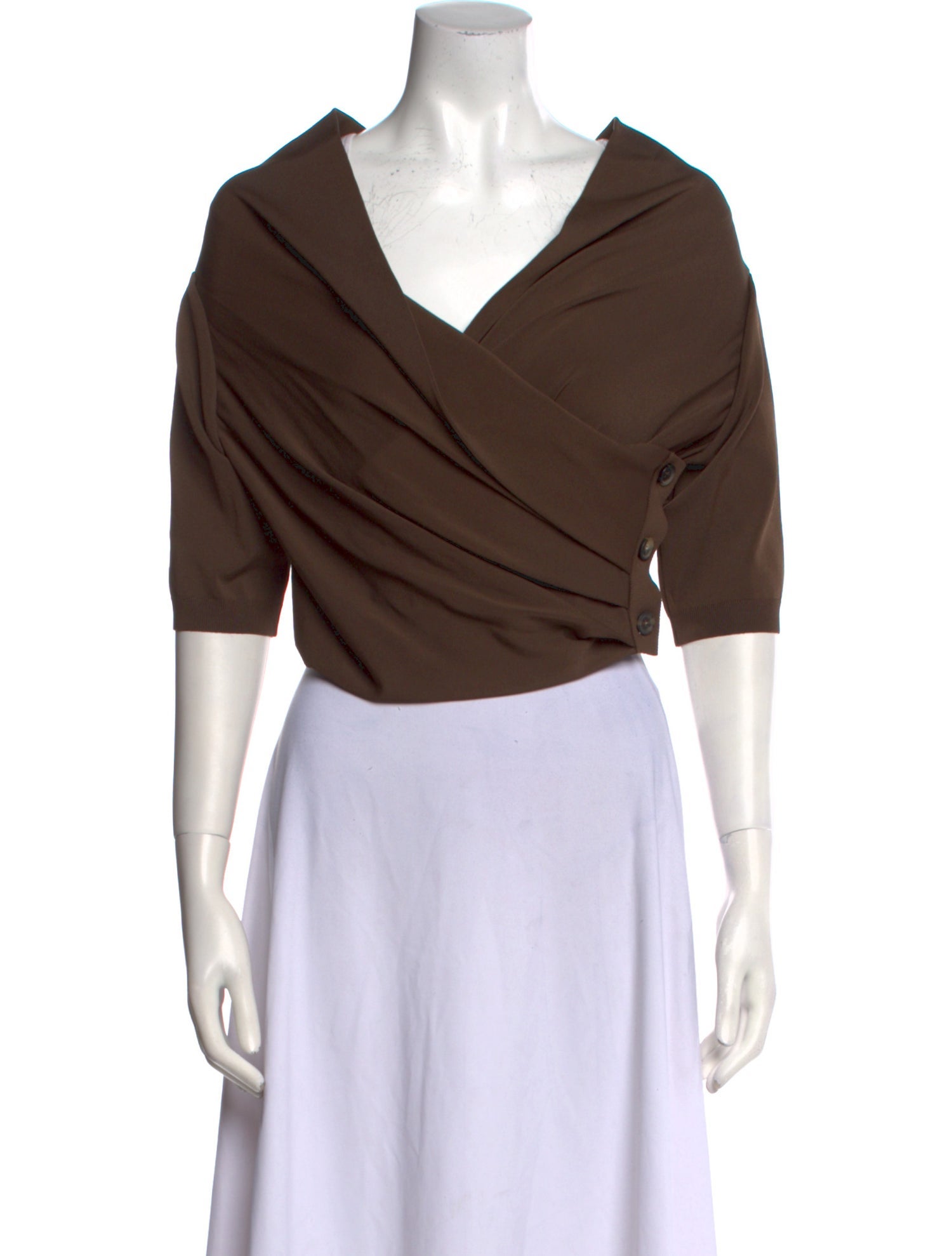 Philosophy di Lorenzo Serafini V-Neck Short Sleeve Crop Top