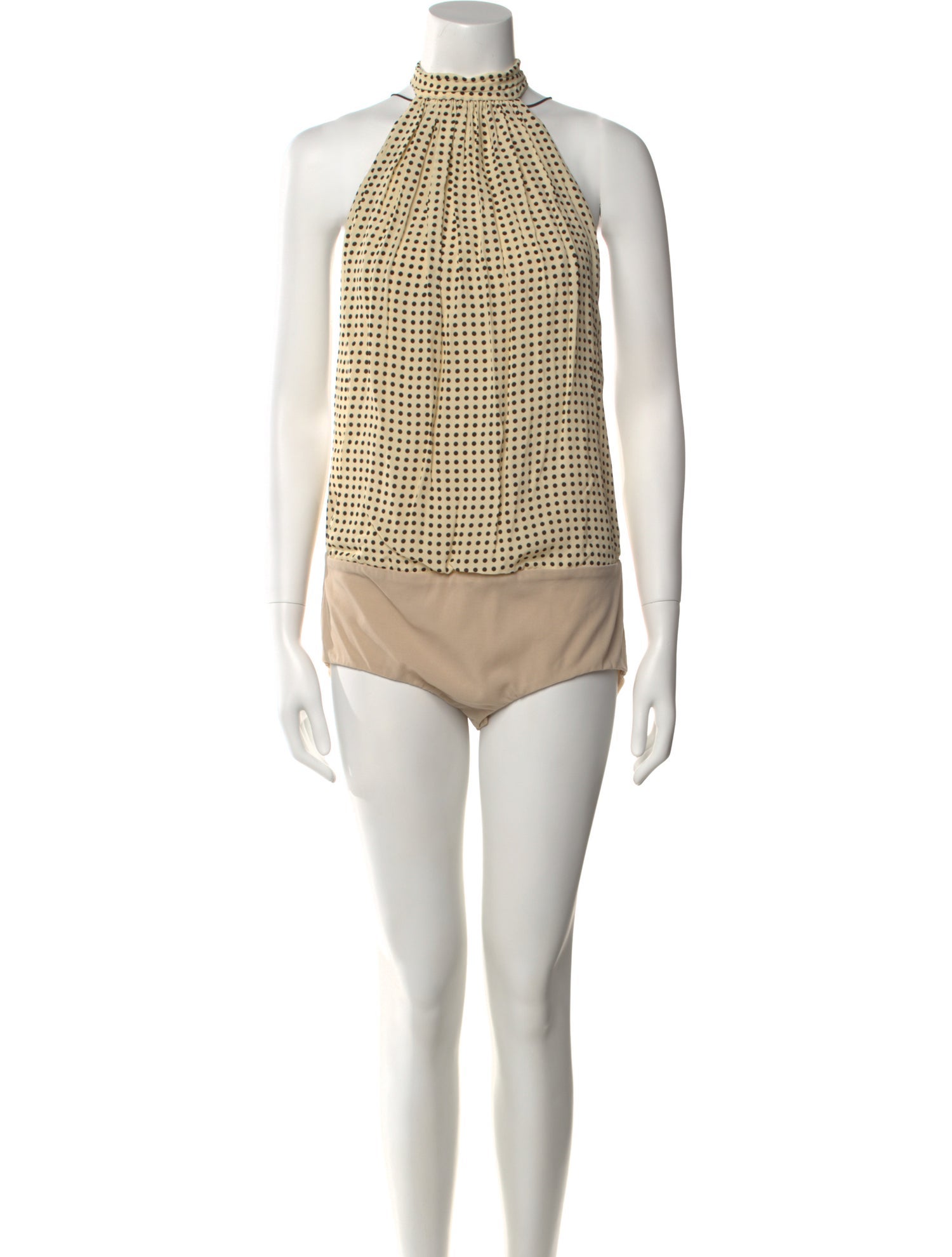 Philosophy di Lorenzo Serafini Polka Dot Print Mock Neck Bodysuit