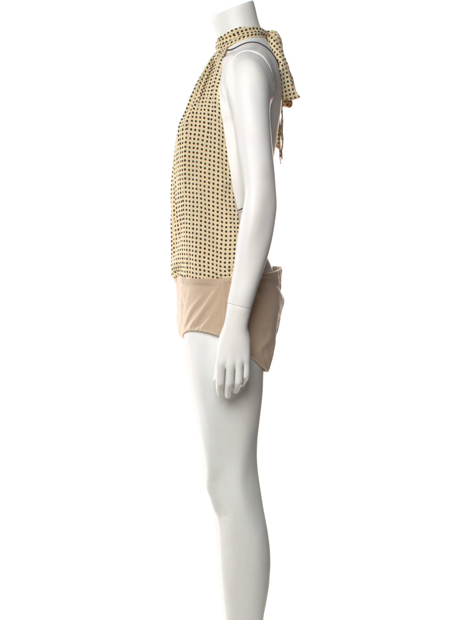 Philosophy di Lorenzo Serafini Polka Dot Print Mock Neck Bodysuit