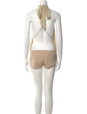 Philosophy di Lorenzo Serafini Polka Dot Print Mock Neck Bodysuit