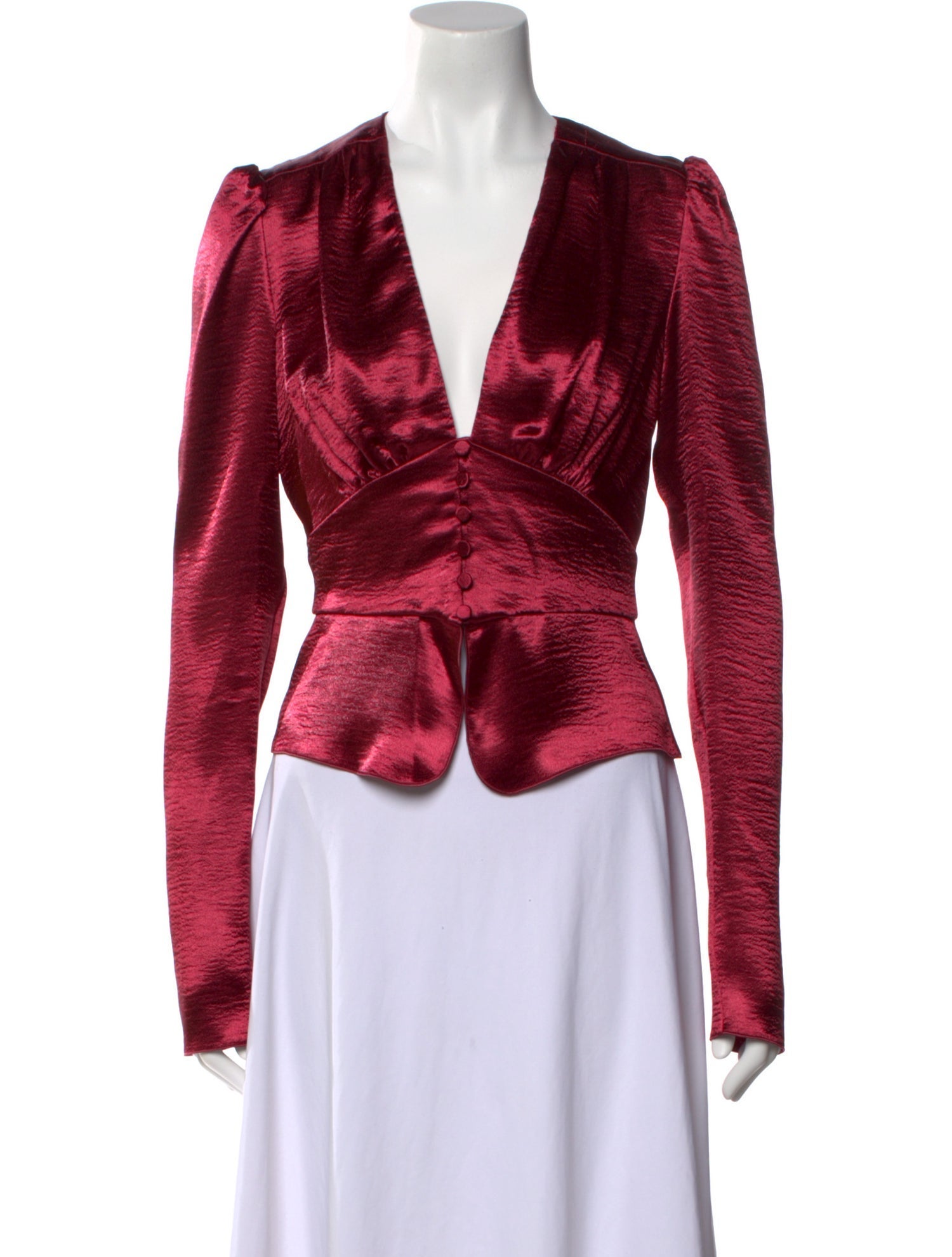 Philosophy di Lorenzo Serafini V-Neck Long Sleeve Crop Top w/ Tags