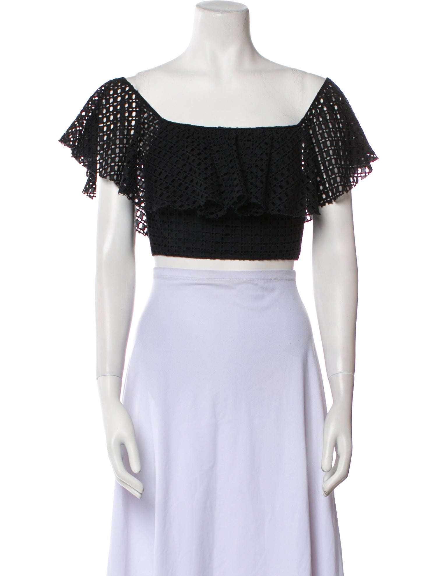 Philosophy di Lorenzo Serafini Off-The-Shoulder Short Sleeve Crop Top