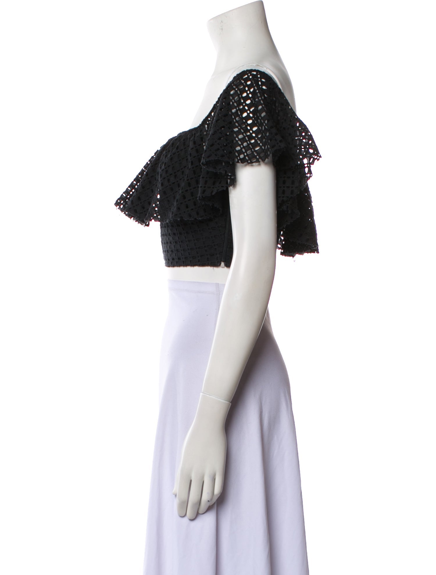 Philosophy di Lorenzo Serafini Off-The-Shoulder Short Sleeve Crop Top