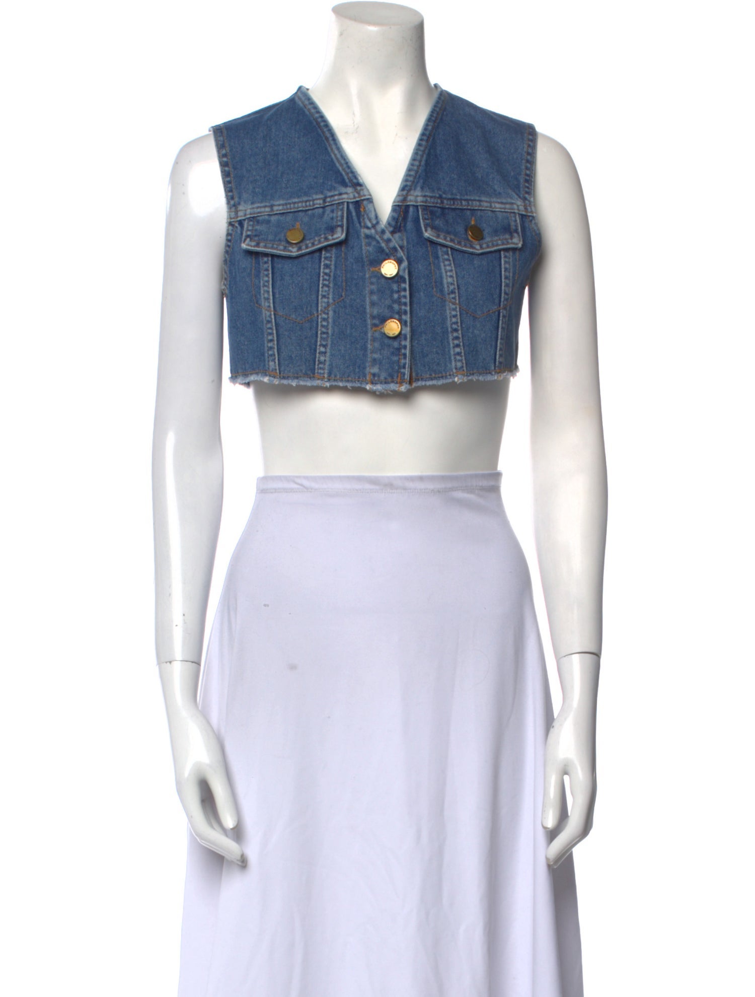 Philosophy di Lorenzo Serafini V-Neck Sleeveless Crop Top