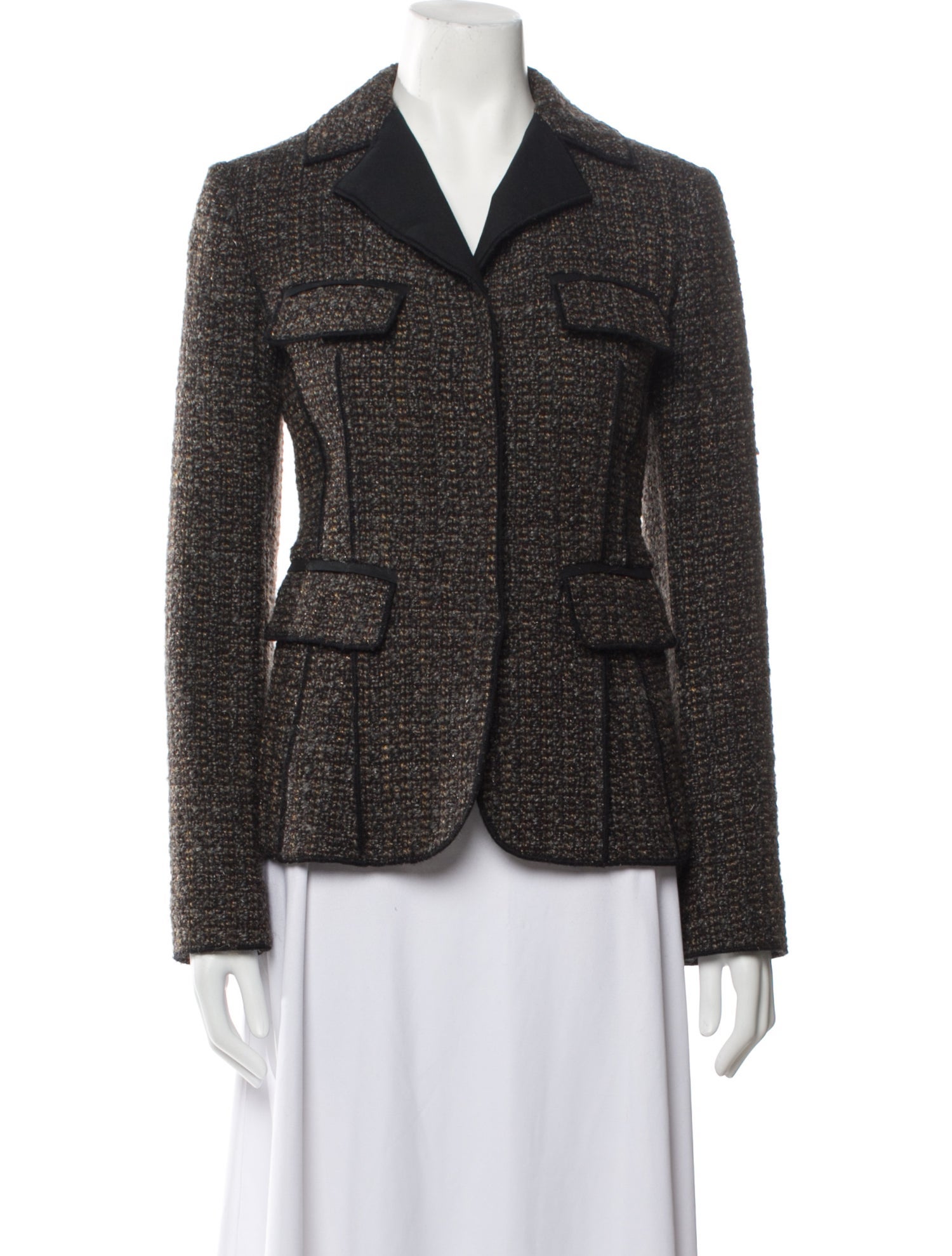 Philosophy di Lorenzo Serafini Virgin Wool Tweed Pattern Blazer
