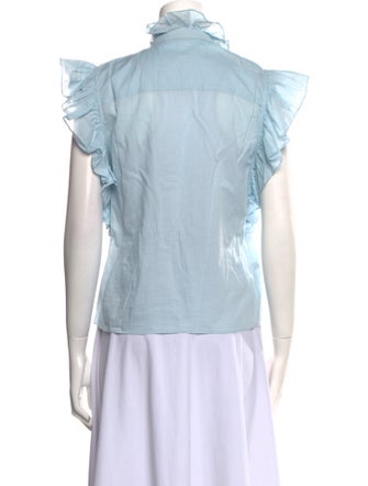 Philosophy di Lorenzo Serafini Mock Neck Short Sleeve Button-Up Top