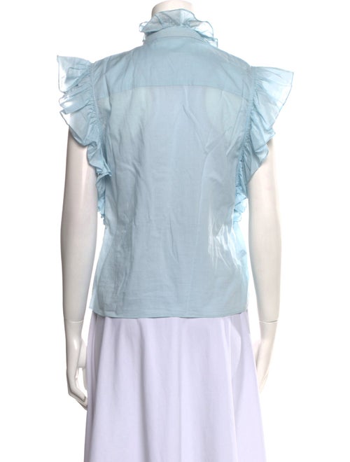 Philosophy di Lorenzo Serafini Mock Neck Short Sleeve Button-Up Top