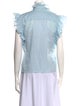 Philosophy di Lorenzo Serafini Mock Neck Short Sleeve Button-Up Top