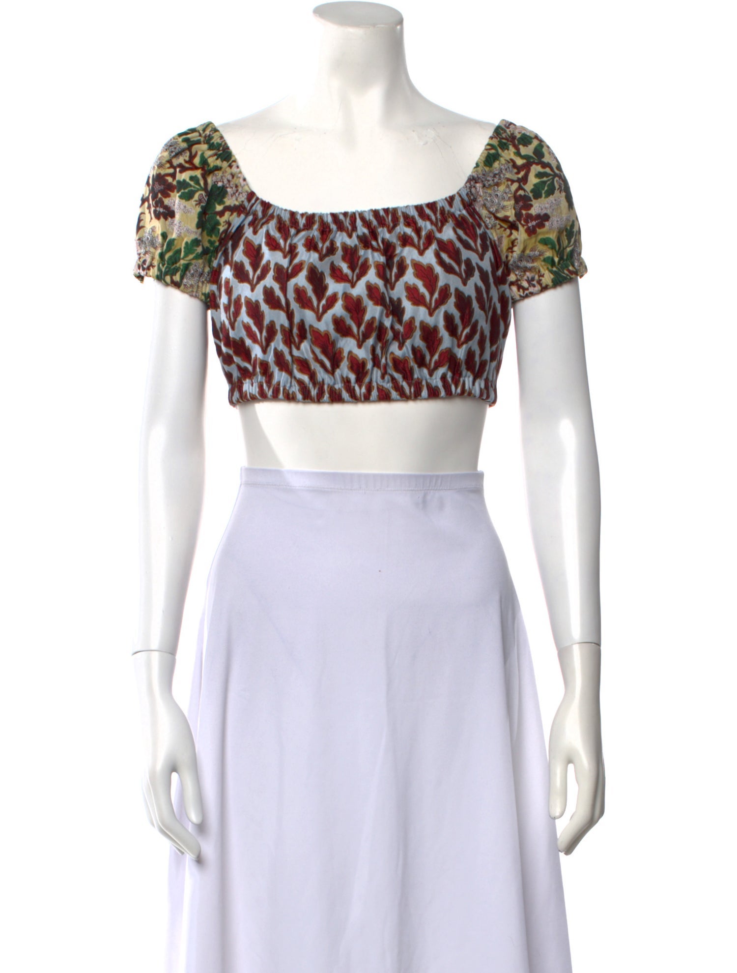 Philosophy di Lorenzo Serafini Printed Square Neckline Crop Top