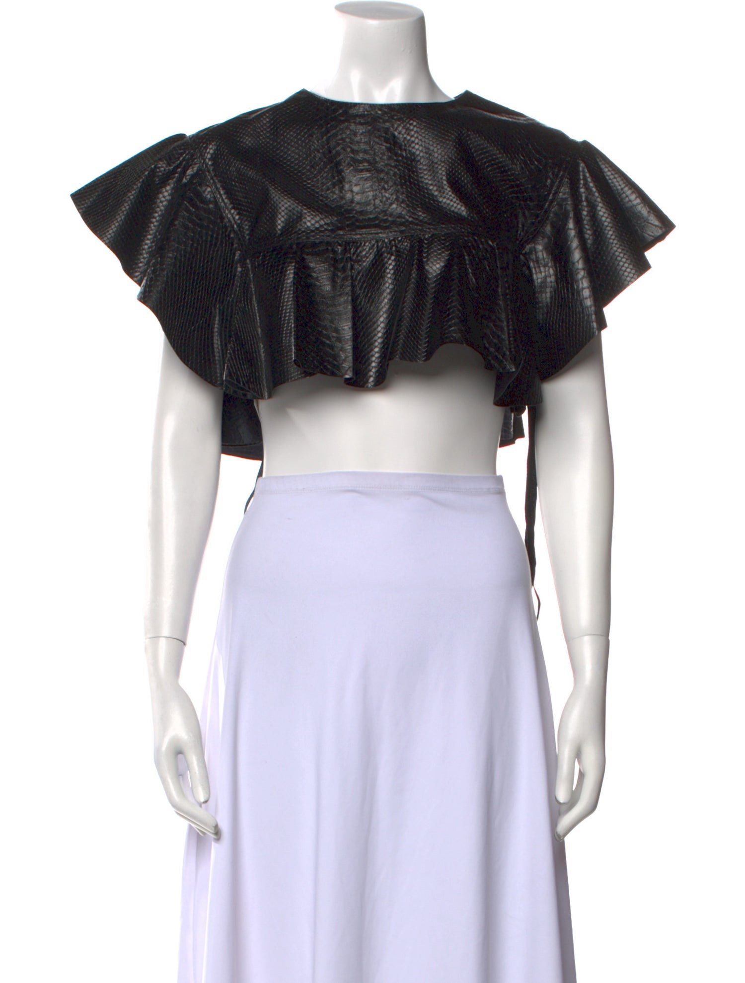 Philosophy di Lorenzo Serafini Bateau Neckline Short Sleeve Crop Top