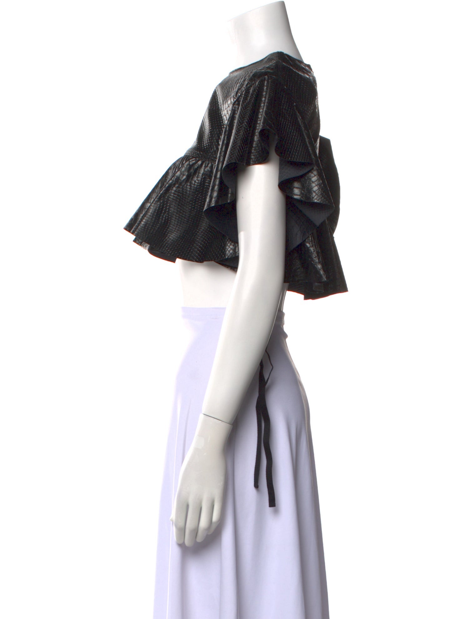 Philosophy di Lorenzo Serafini Bateau Neckline Short Sleeve Crop Top