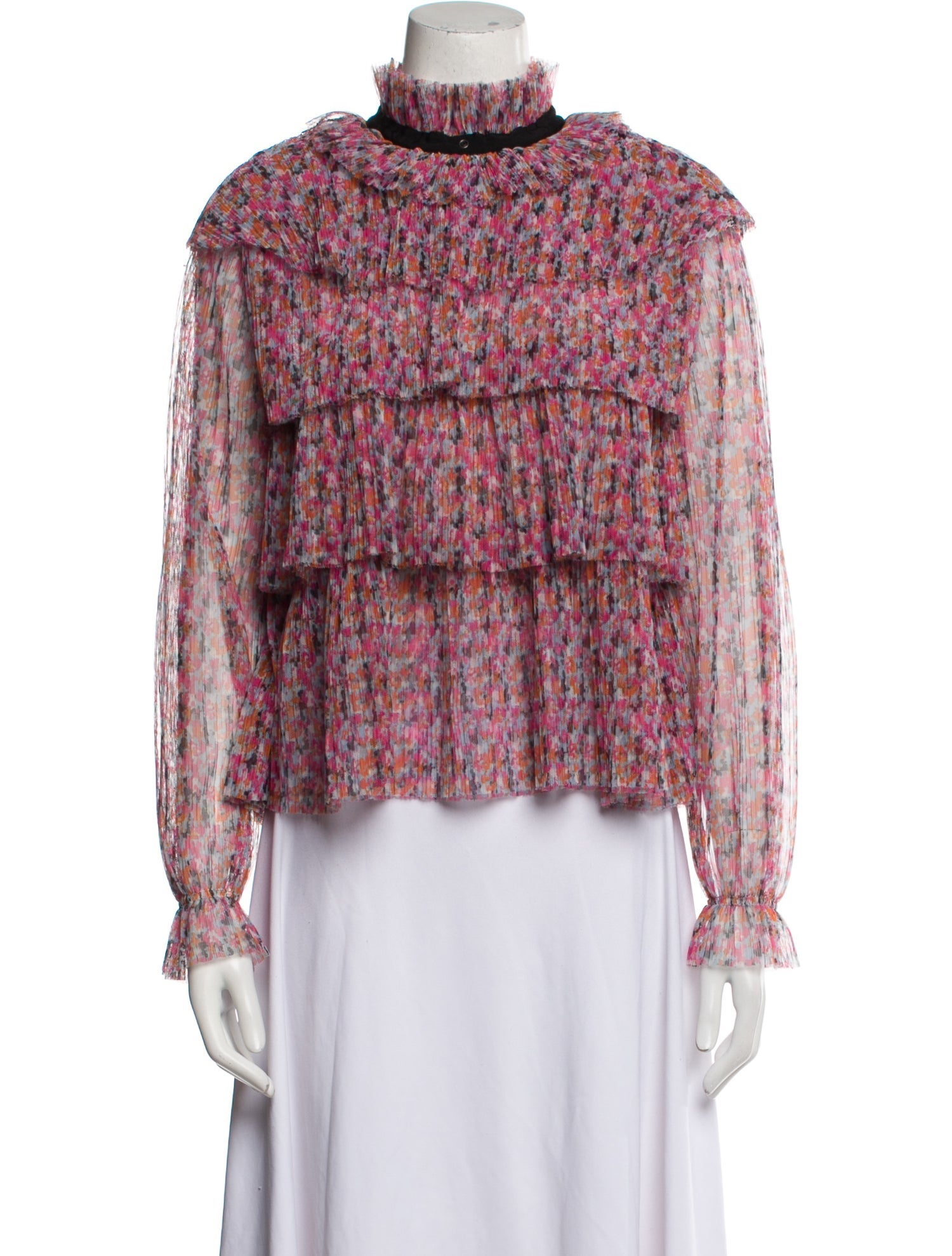 Philosophy di Lorenzo Serafini Floral Print Turtleneck Blouse