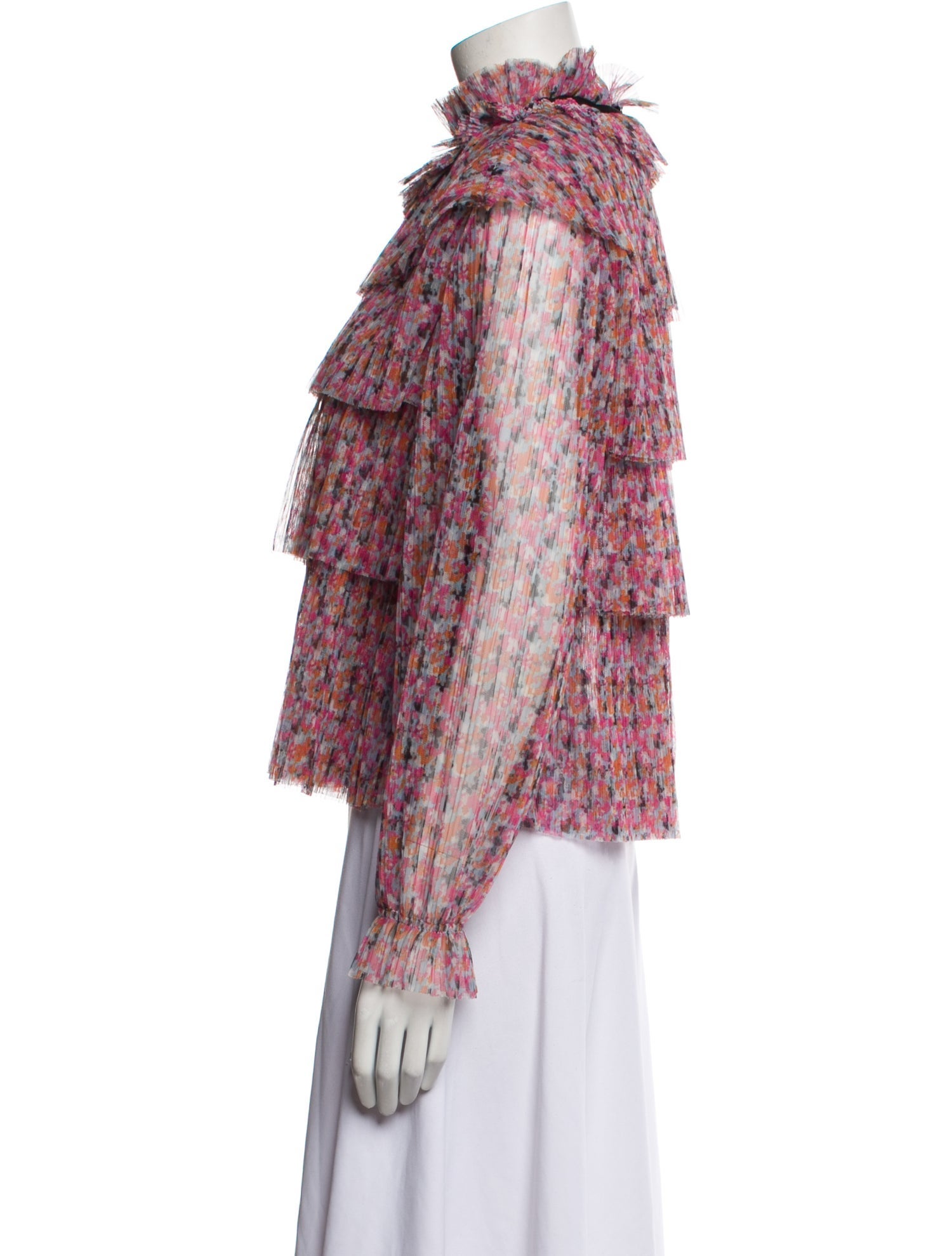 Philosophy di Lorenzo Serafini Floral Print Turtleneck Blouse