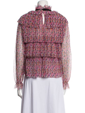 Philosophy di Lorenzo Serafini Floral Print Turtleneck Blouse