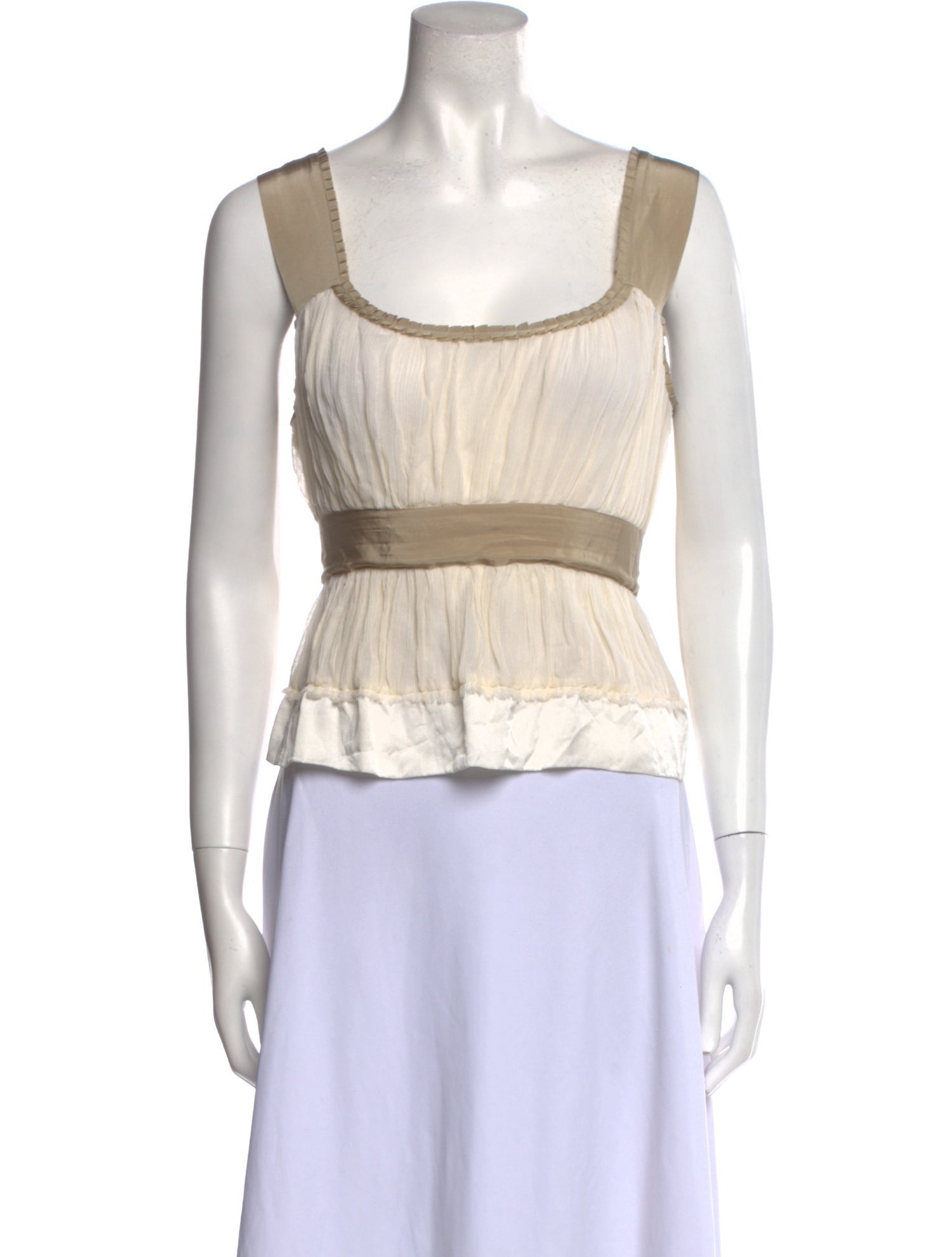 Philosophy di Lorenzo Serafini Silk Square Neckline Crop Top