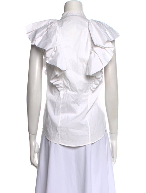 Philosophy di Lorenzo Serafini Mock Neck Short Sleeve Button-Up Top