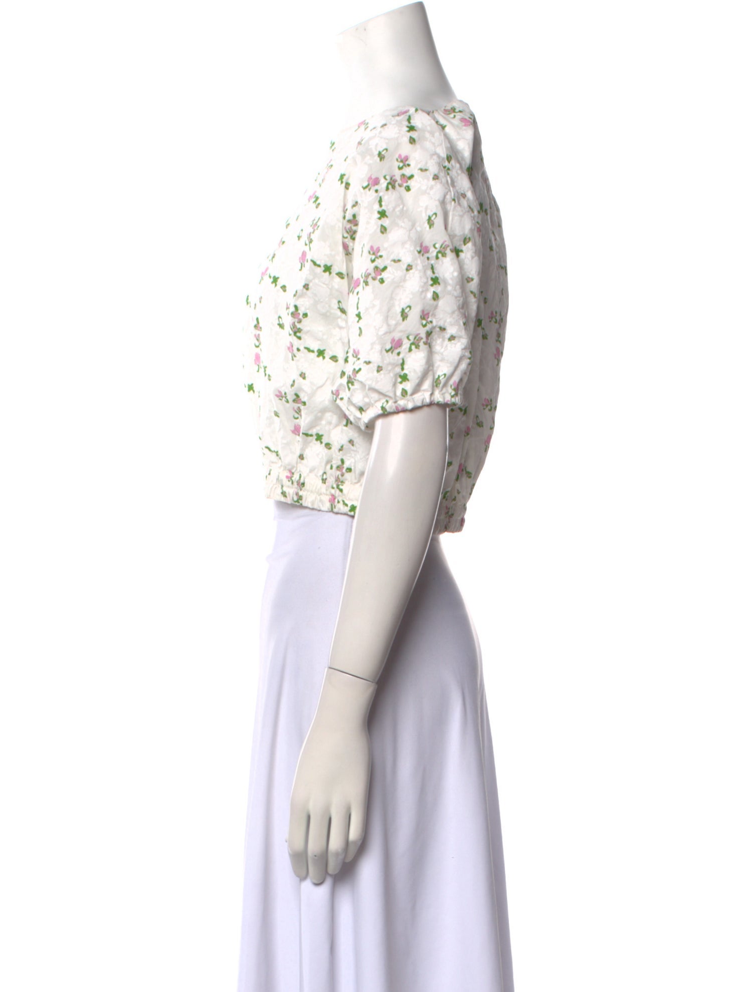 Philosophy di Lorenzo Serafini Floral Print Bateau Neckline Crop Top