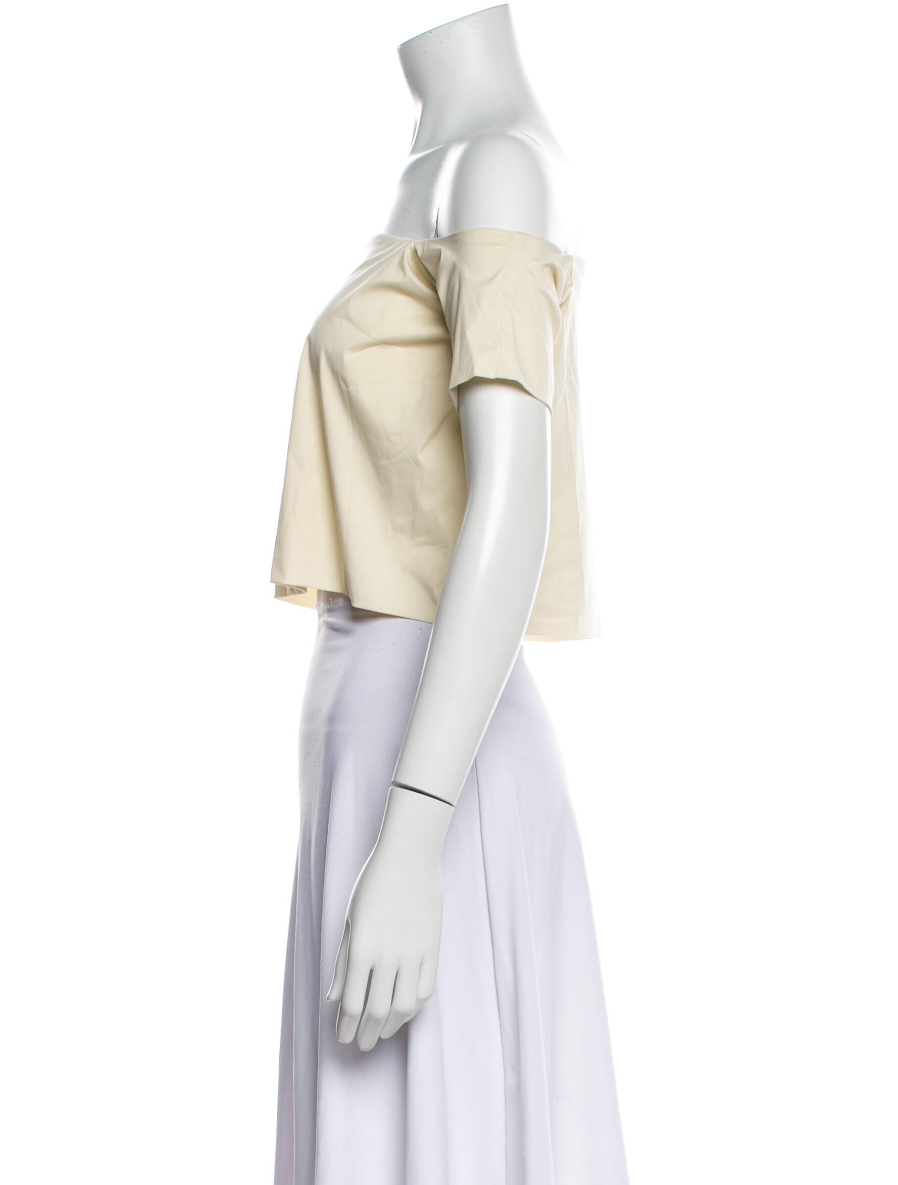 Philosophy di Lorenzo Serafini Off-The-Shoulder Short Sleeve Crop Top