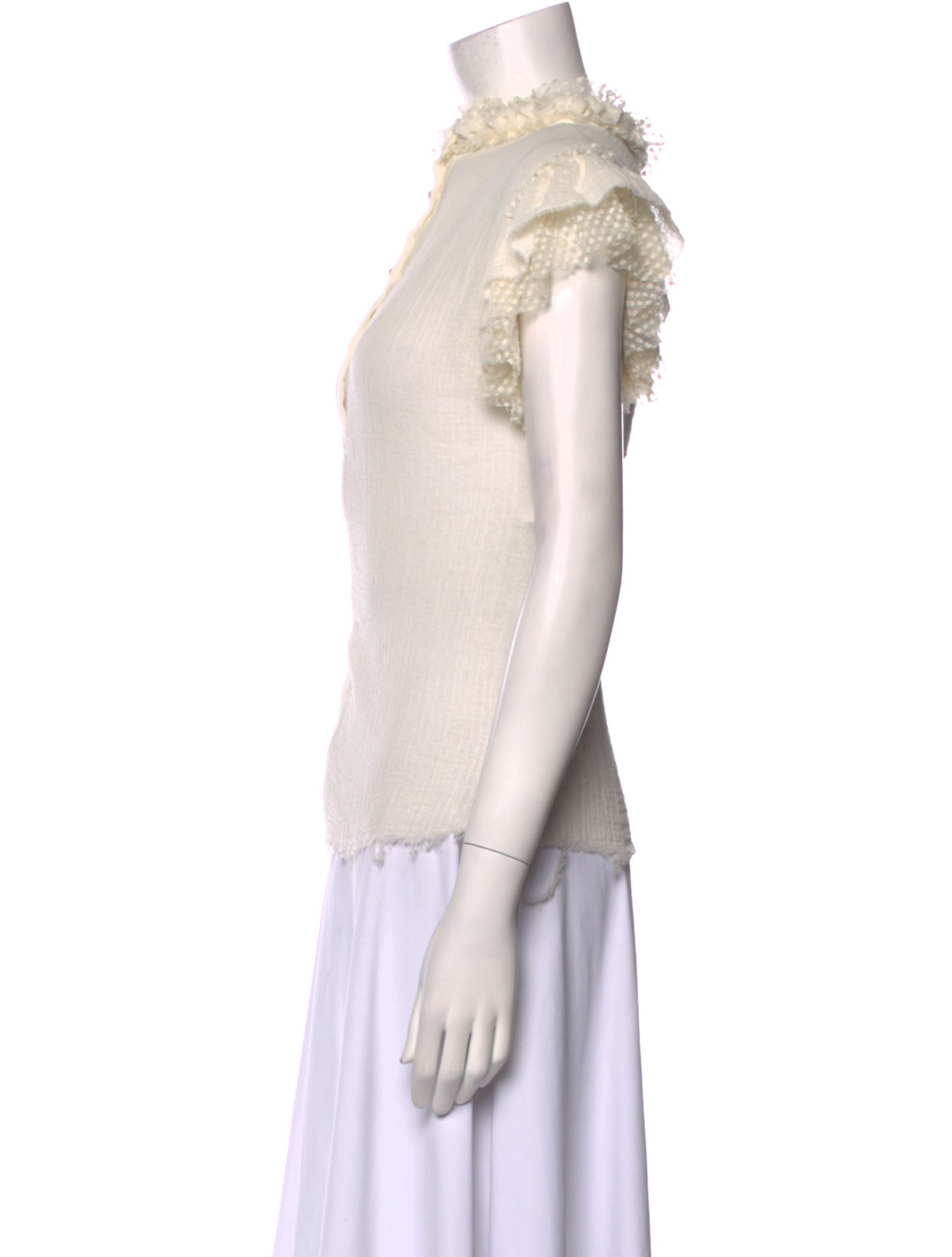 Philosophy di Lorenzo Serafini Mock Neck Short Sleeve Blouse