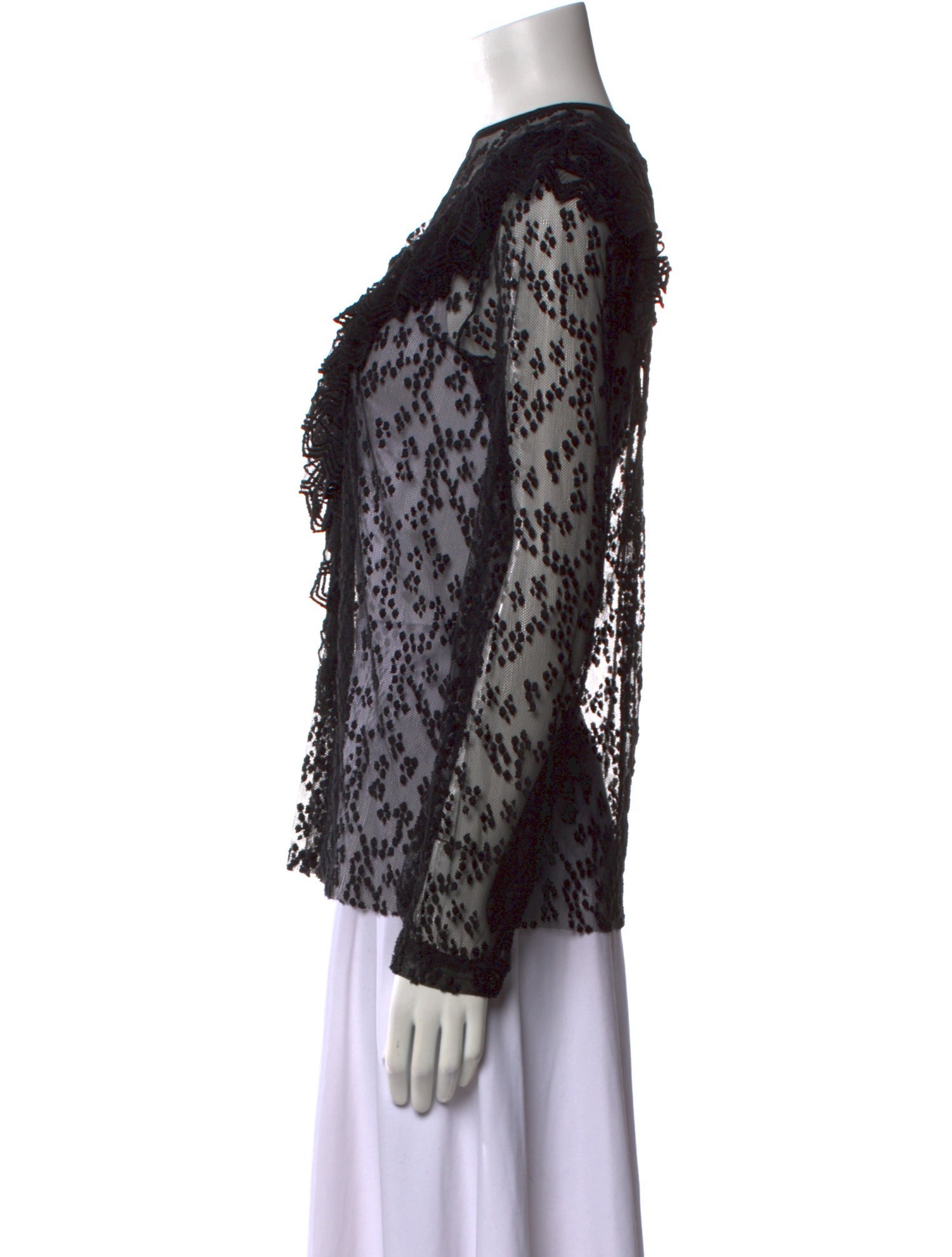 Philosophy di Lorenzo Serafini Lace Pattern Crew Neck Blouse
