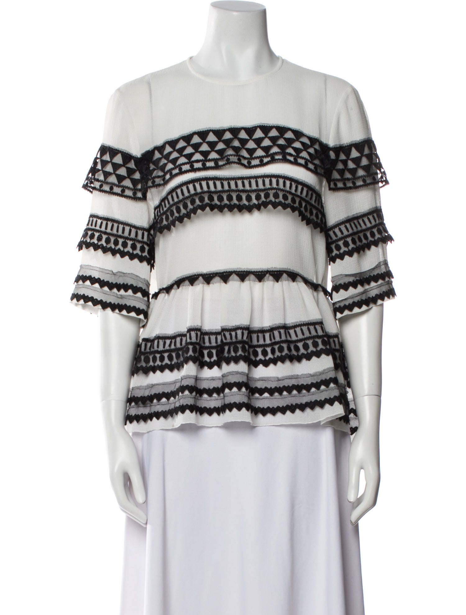 Philosophy di Lorenzo Serafini Striped Crew Neck Blouse