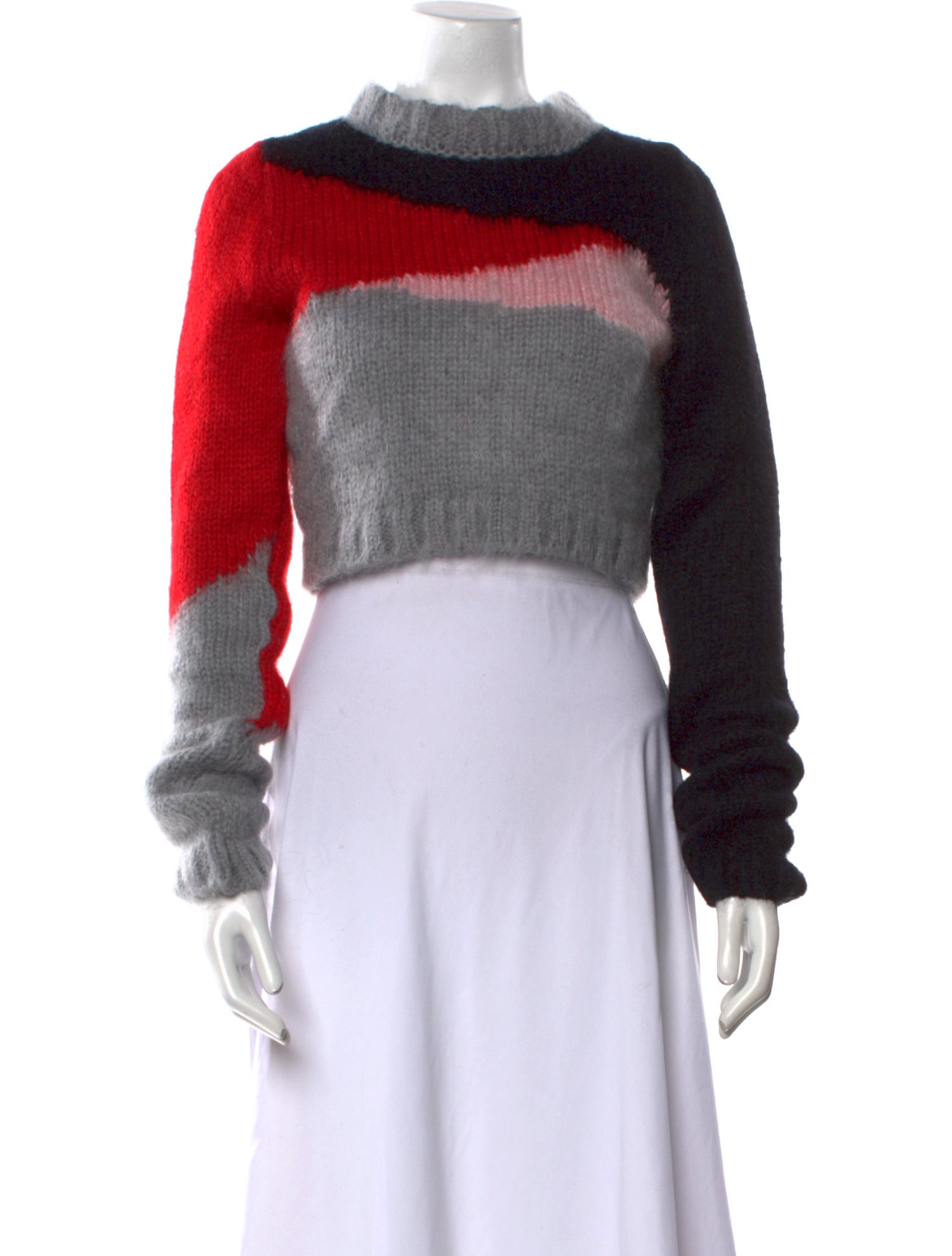 Philosophy di Lorenzo Serafini Colorblock Pattern Mock Neck Sweater w/ Tags