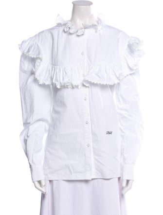 Philosophy di Lorenzo Serafini Mock Neck Long Sleeve Button-Up Top