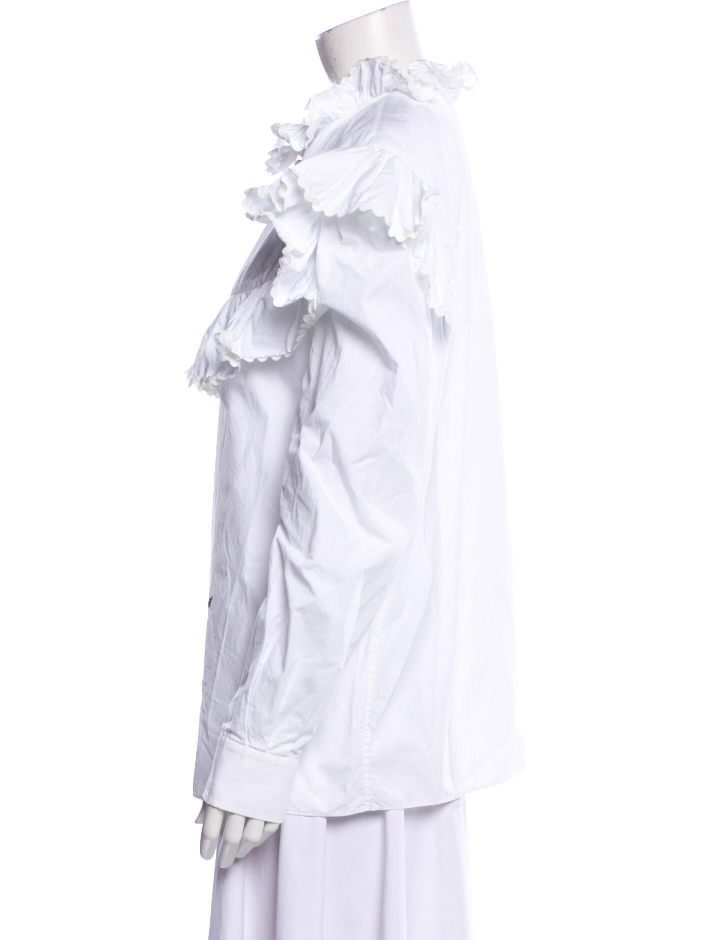 Philosophy di Lorenzo Serafini Mock Neck Long Sleeve Button-Up Top