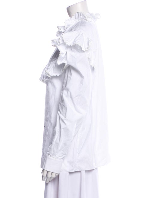 Philosophy di Lorenzo Serafini Mock Neck Long Sleeve Button-Up Top