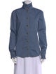 Philosophy di Lorenzo Serafini Mock Neck Long Sleeve Button-Up Top