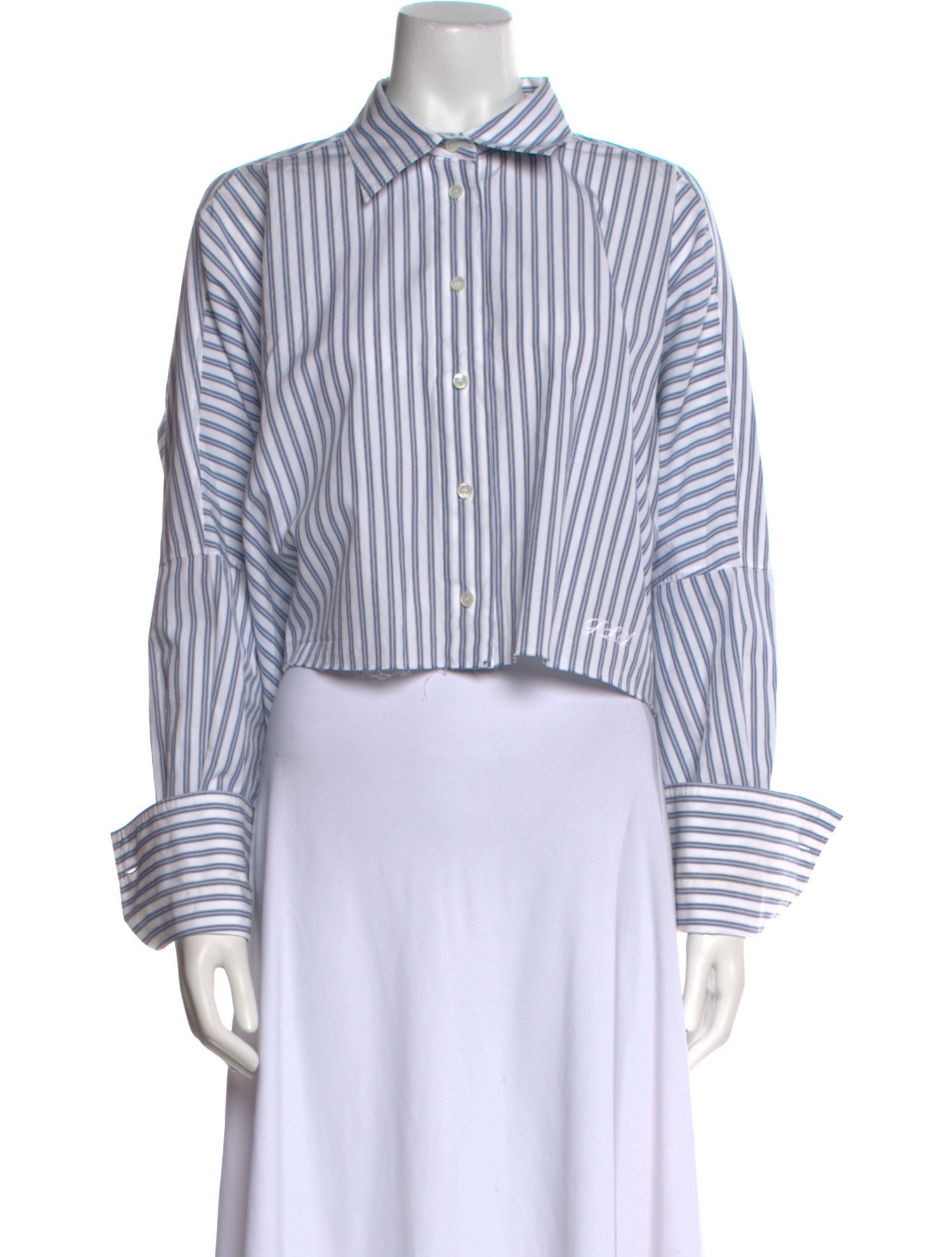 Philosophy di Lorenzo Serafini Striped Long Sleeve Crop Top