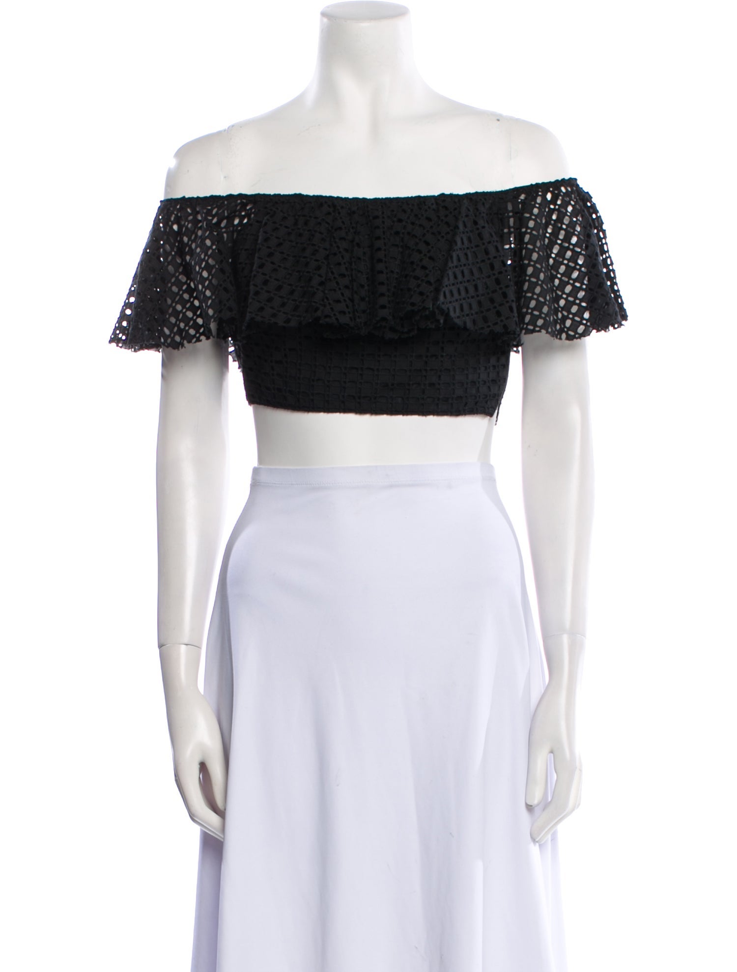 Philosophy di Lorenzo Serafini Off-The-Shoulder Short Sleeve Crop Top