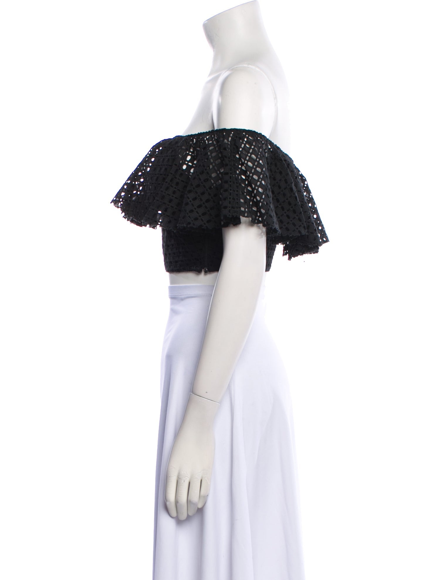 Philosophy di Lorenzo Serafini Off-The-Shoulder Short Sleeve Crop Top