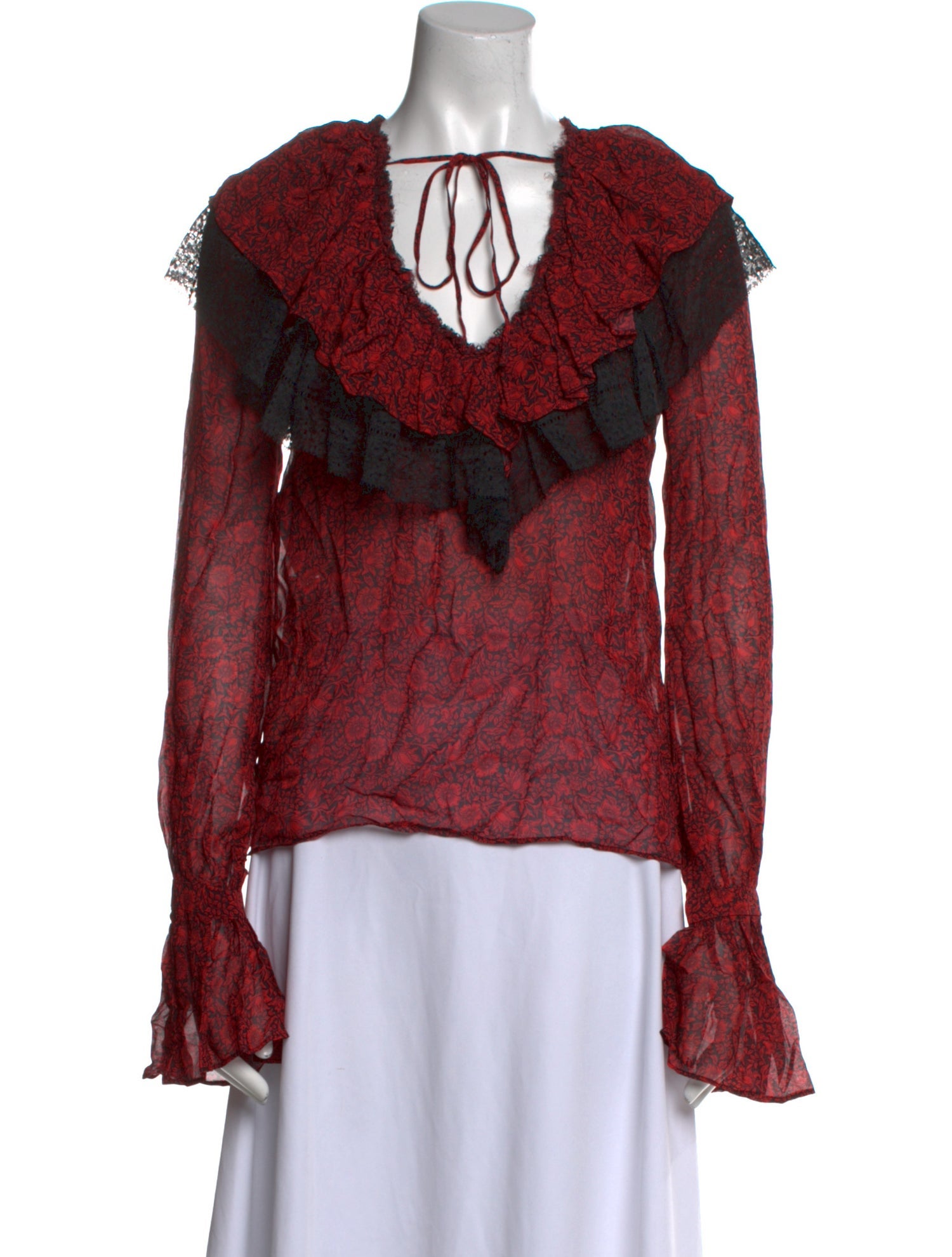 Philosophy di Lorenzo Serafini Printed Tie Neck Blouse