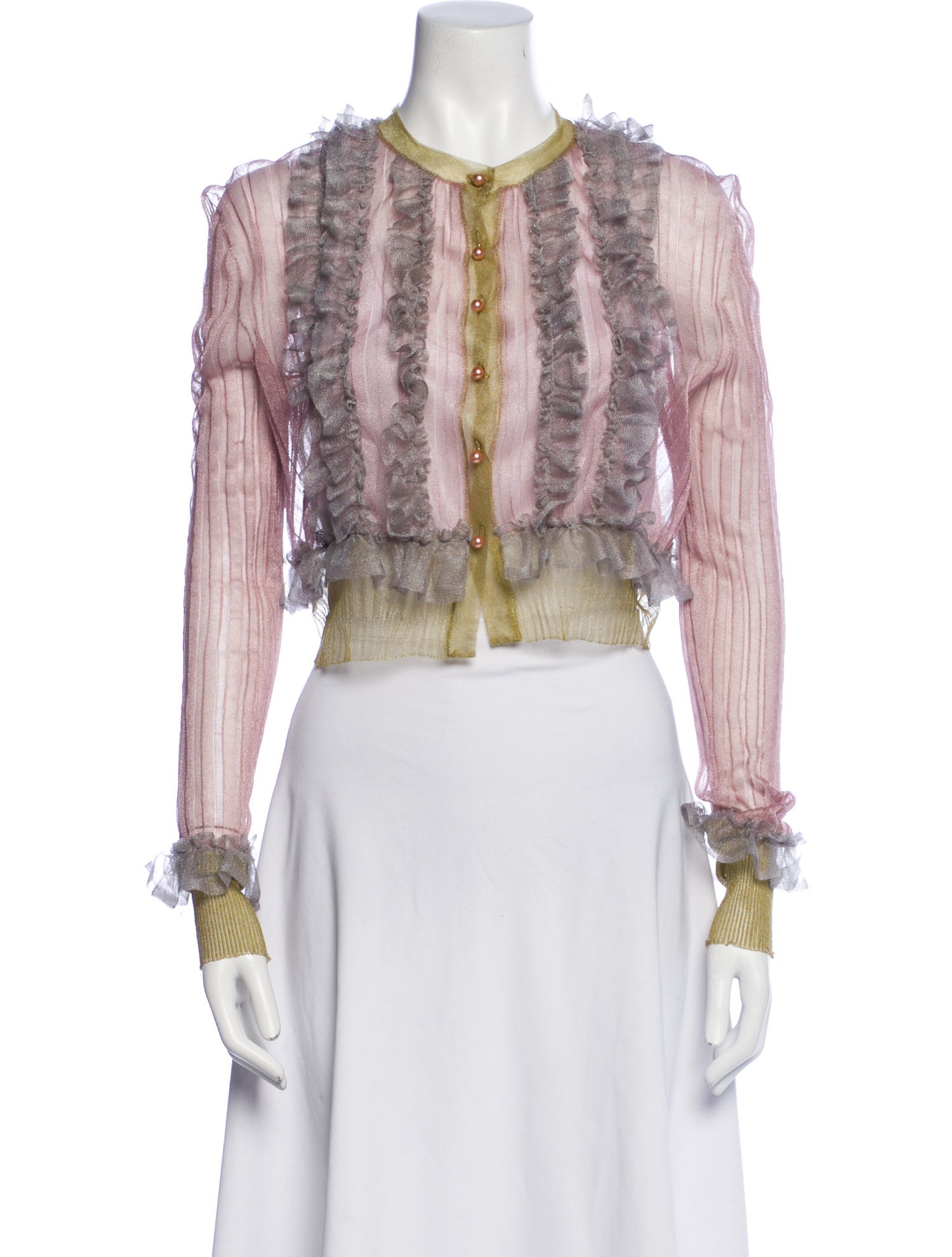 Philosophy di Lorenzo Serafini Paisley Print Mock Neck Crop Top