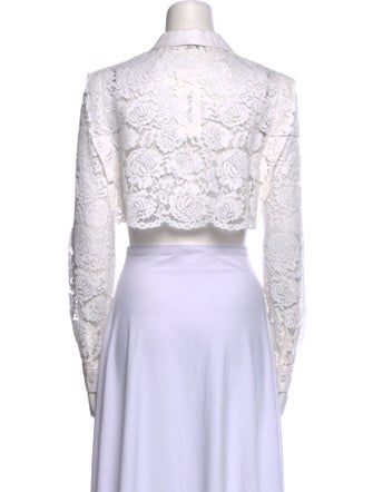 Philosophy di Lorenzo Serafini Lace Pattern Long Sleeve Crop Top