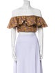 Philosophy di Lorenzo Serafini Printed Off-The-Shoulder Crop Top