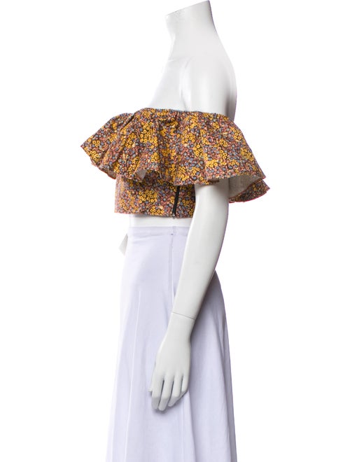 Philosophy di Lorenzo Serafini Printed Off-The-Shoulder Crop Top