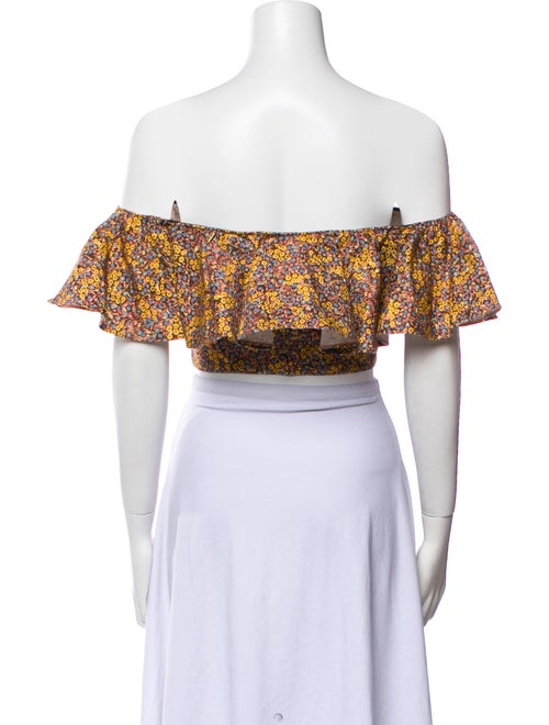 Philosophy di Lorenzo Serafini Printed Off-The-Shoulder Crop Top