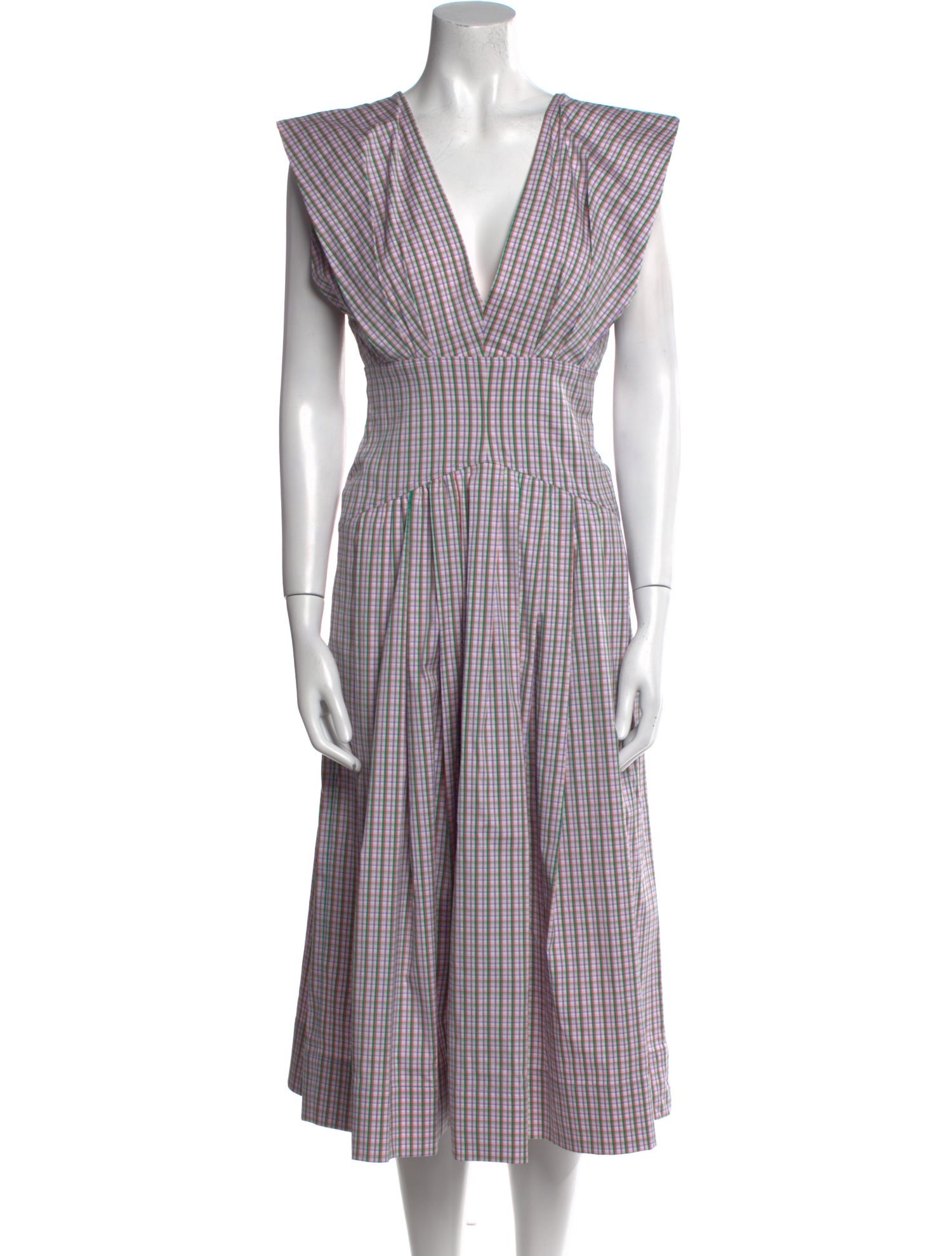 Philosophy di Lorenzo Serafini Plaid Print Midi Length Dress
