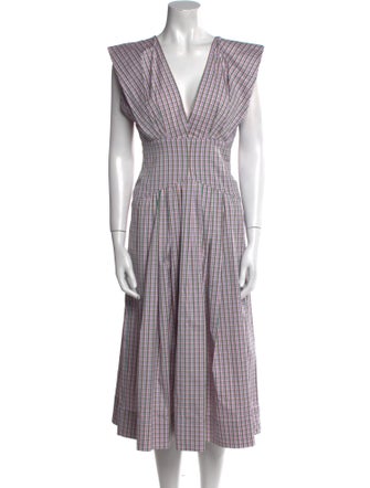 Philosophy di Lorenzo Serafini Plaid Print Midi Length Dress